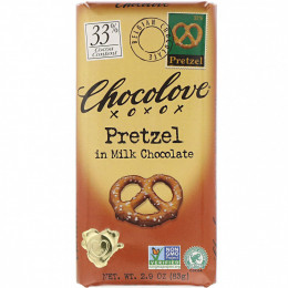 Chocolove, крендельки в молочном шоколаде, 30% какао, 83 г (2,9 унции)