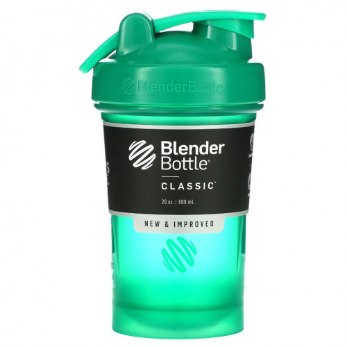 Blender Bottle, Classic With Loop, классический шейкер с петелькой, изумрудный, 600 мл (20 унций)