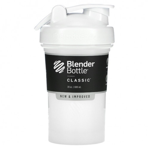 Blender Bottle, Classic With Loop, классический шейкер с петелькой, белый 600 мл (20 унций)