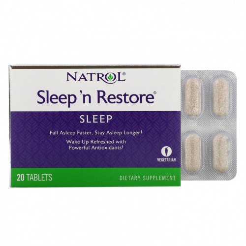 Natrol, Sleep 'n Restore, 20 таблеток