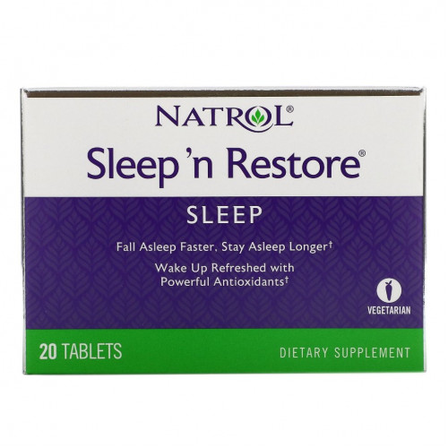 Natrol, Sleep 'n Restore, 20 таблеток