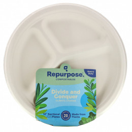 Repurpose, Heavy Duty, 10' Sectional Plates, 20 Count