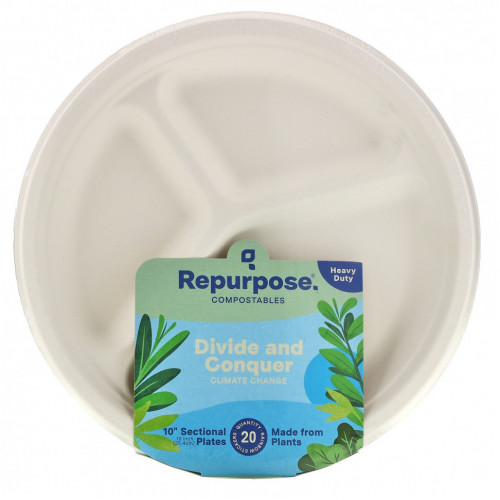 Repurpose, Heavy Duty, 10' Sectional Plates, 20 Count