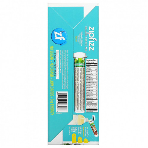 Zipfizz, Healthy Energy с витамином B12, пина колада, 20 тюбиков по 11 г