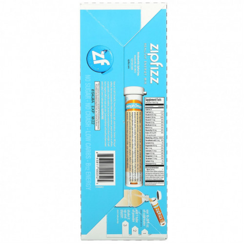 Zipfizz, Healthy Energy With Vitamin B12, Orange Cream, 20 Tubes, 11 g Each