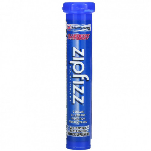 Zipfizz, Healthy Energy Mix With Vitamin B12, Blueberry Raspberry, 20 Tubes, 0.39 oz (11 g) Each