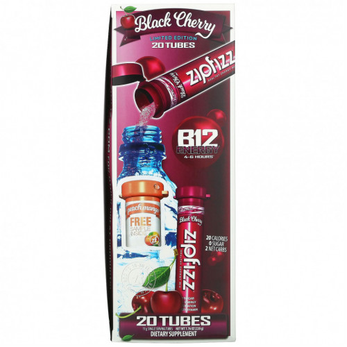 Zipfizz, Healthy Energy Mix With Vitamin B12, Black Cherry, 20 Tubes, 0.39 oz (11 g) Each