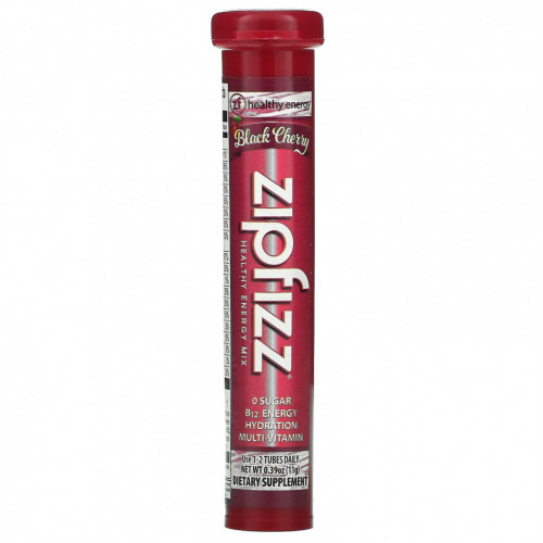 Zipfizz, Healthy Energy Mix With Vitamin B12, Black Cherry, 20 Tubes, 0.39 oz (11 g) Each