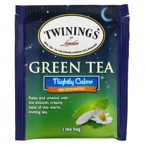 Twinings, Nightly Calm, зеленый чай без кофеина, полученный природным способом, 20 пакетиков, 40 г (1,41 унции)