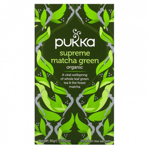 Pukka Herbs, Supreme Matcha Green, 20 Green Tea Sachets - 1.05 oz (30 g) Each