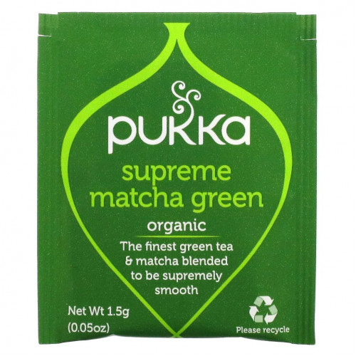 Pukka Herbs, Supreme Matcha Green, 20 Green Tea Sachets - 1.05 oz (30 g) Each