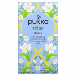 Pukka Herbs, Расслабление, без кофеина, 20 пакетиков травяного чая, 1,41 унц. (40 г)