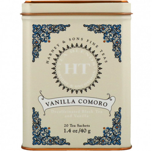 Harney & Sons, HT Tea Blend, чай со вкусом коморской ванили, 20 чайных саше, 40 г (1,4 унции)