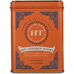 Harney & Sons, Hot Cinnamon Sunset, чайная смесь HT, пряный чай с корицей, 20 пакетиков, 40 г (1,4 унции)