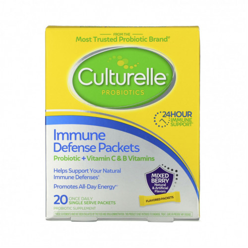 Culturelle, Probiotics, Immune Defense Packets, Mixed Berry Flavor, 20 Once Daily Single Serve Packets