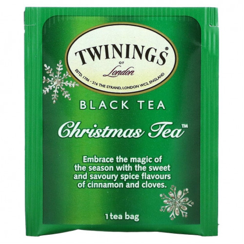 Twinings, Christmas Tea, черный чай, 20 чайных пакетиков, 40 г (1,41 унции)