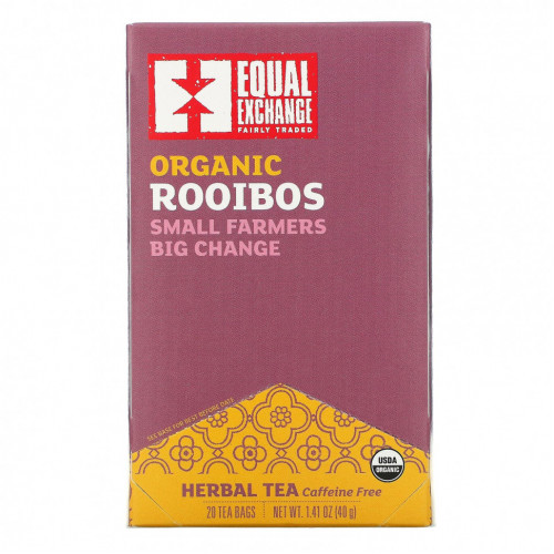 Equal Exchange, Organic Rooibos, Herbal Tea, 20 Tea Bags, 1.41 oz ( 40 g)