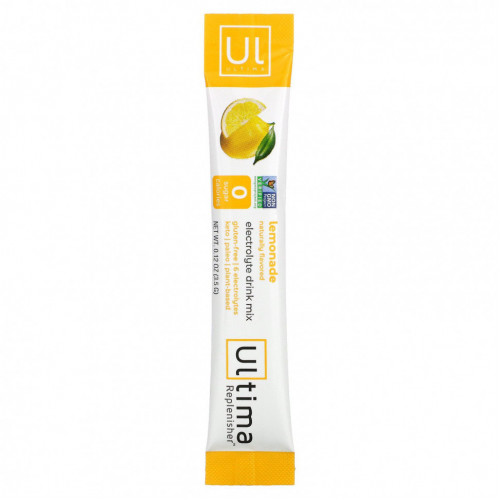 Ultima Replenisher, порошок электролитов со вкусом лимонада, 20 пакетиков, 0,12 унций (3,5 г)