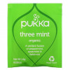 Pukka Herbs, Three Mint, без кофеина, 20 пакетиков травяного чая, 32 г (1,12 унции)