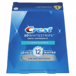 Crest, 3D Whitestrips, набор для отбеливания зубов, 1 час экспресс, 20 полосок