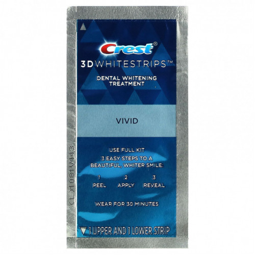 Crest, 3D Whitestrips, Classic Vivid, комплект для отбеливания зубов, 20 полосок