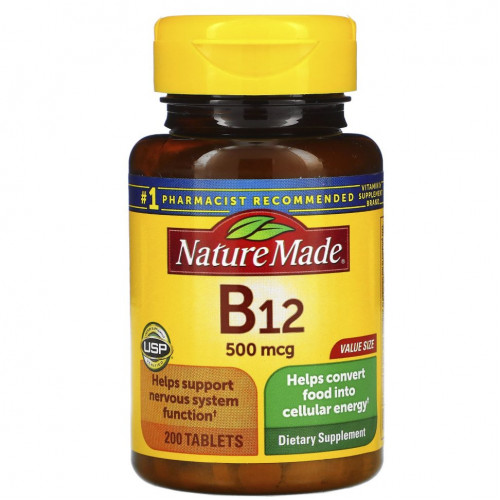 Nature Made, Vitamin B-12, 500 mcg, 200 Tablets