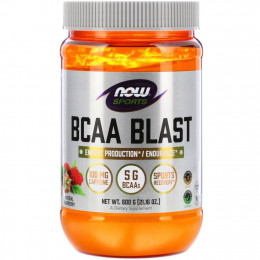 NOW Foods, Sports, BCAA Blast, натуральная малина, 600 г (21,16 унции)