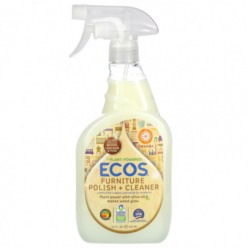 Earth Friendly Products, Ecos, средство для чистки и полировки мебели, апельсин, 650 мл (22 жидк. Унции)