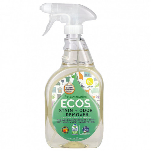 Earth Friendly Products, Ecos, Средство для удаления пятен и запахов, лимон, 22 жидких унции (650 мл)