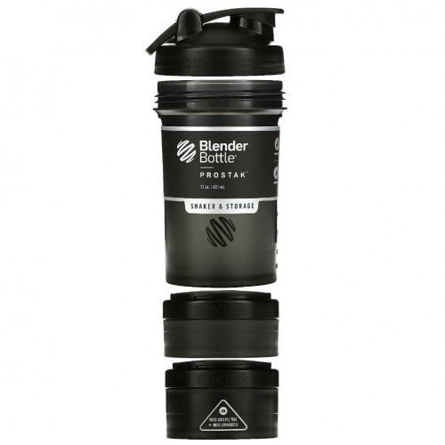 Blender Bottle, ProStak, черный, 651 мл (22 унции)