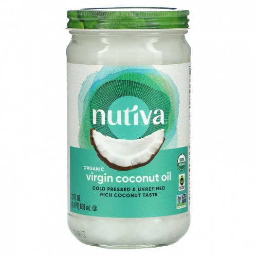 Nutiva, Органическое кокосовое масло, Virgin, 23 жидкие унции (680 мл)