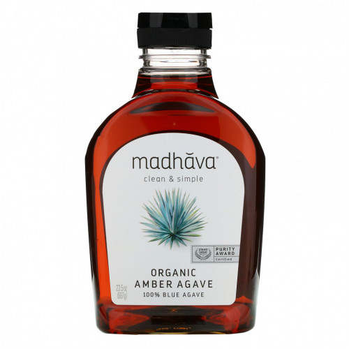 Madhava Natural Sweeteners, органическая янтарная необработанная голубая агава, 667 г (23,5 унции)