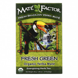 Mate Factor, Органический Yerba Mate, свежий зеленый чай 24 чайных пакетиков, 2.96 унции (84 г)