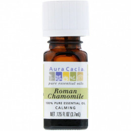 Aura Cacia, 100% Pure Essential Oil, Roman Chamomile, .125 fl oz (3.7 ml)