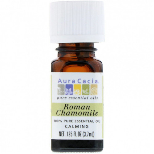 Aura Cacia, 100% Pure Essential Oil, Roman Chamomile, .125 fl oz (3.7 ml)