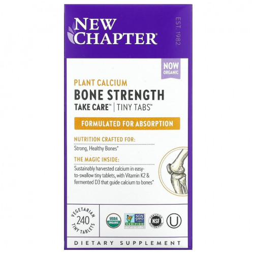 New Chapter, Bone Strength Take Care, добавка для укрепления костей с растительным кальцием, 240 вегетарианских мини-таблеток