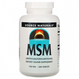 Source Naturals, МСМ (метилсульфонилметан), 750 мг, 240 таблеток