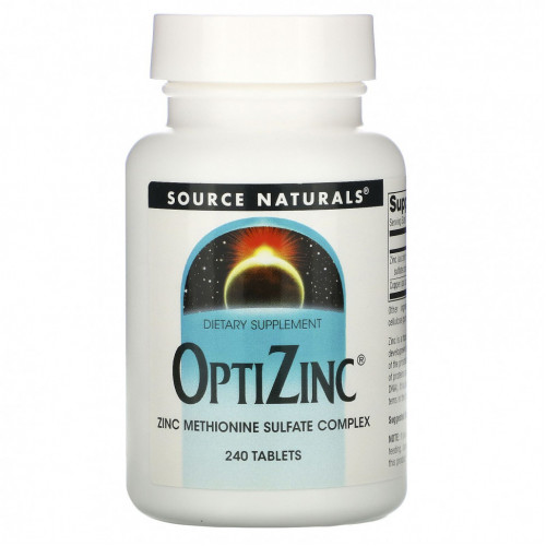 Source Naturals, OptiZinc, цинк, 240 таблеток