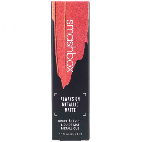 Smashbox, Always On Metallic Matte Liquid Lipstick, Rust Fund, 0.13 fl oz (4 ml)