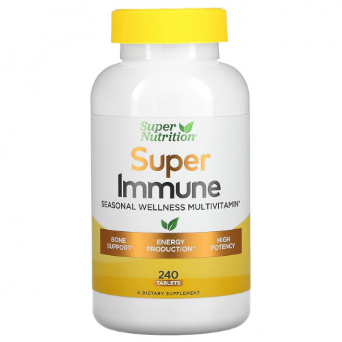 Super Nutrition, Super Immune, мультивитамины для сезонного оздоровления, 240 таблеток