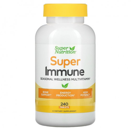 Super Nutrition, Super Immune, мультивитамины для сезонного оздоровления, 240 таблеток