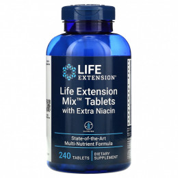 Life Extension, Таблетки Life Extension Mix с дополнительным ниацином, 240 таблеток