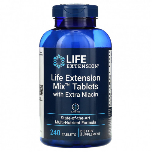 Life Extension, Таблетки Life Extension Mix с дополнительным ниацином, 240 таблеток