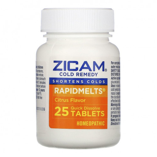 Zicam, Cold Remedy, RapidMelts, цитрус, 25 быстрорастворимых таблеток