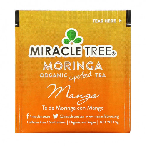 Miracle Tree, Moringa Organic Superfood Tea, манго, без кофеина, 25 чайных пакетиков, 37,5 г (1,23 унции)