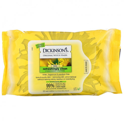 Dickinson Brands, Original Witch Hazel, Refreshingly Clean, очищающие салфетки, 25 влажных салфеток