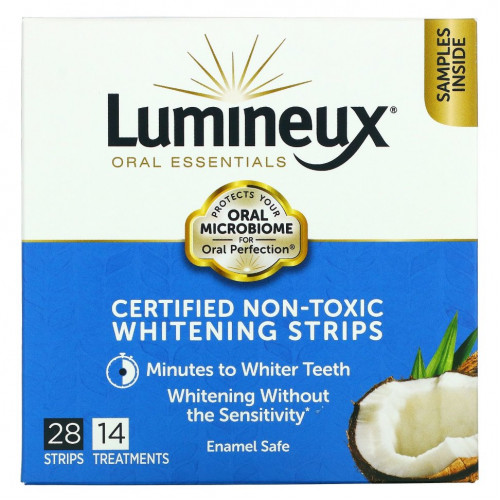 Lumineux Oral Essentials, Сертифицированные нетоксичные отбеливающие полоски, 28 полосок