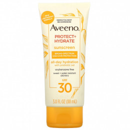 Aveeno, Солнцезащитное средство для защиты и увлажнения, SPF 30, 88 мл (3 жидк. Унции)