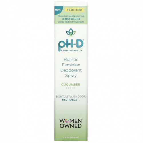 pH-D Feminine Health, Женский дезодорант-спрей Holistic, с огурцом, 88,72 мл (3 жидк. Унции)