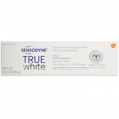 Sensodyne, True White Toothpaste, мята, 85 г (3,0 унции)